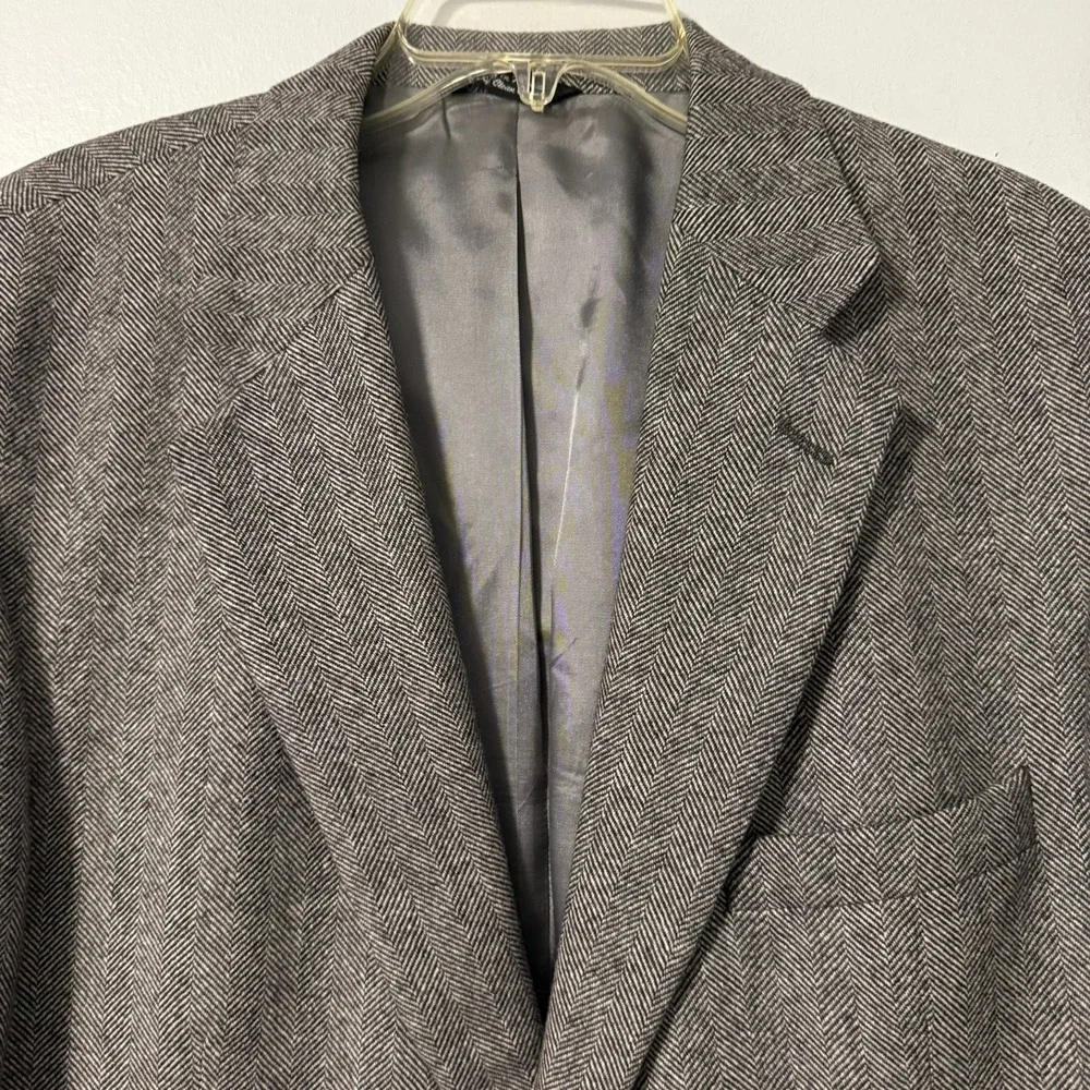 Rutledge's Men's‎ 100% Cashmere Herringbone Blazer Jacket Size 44 Regular